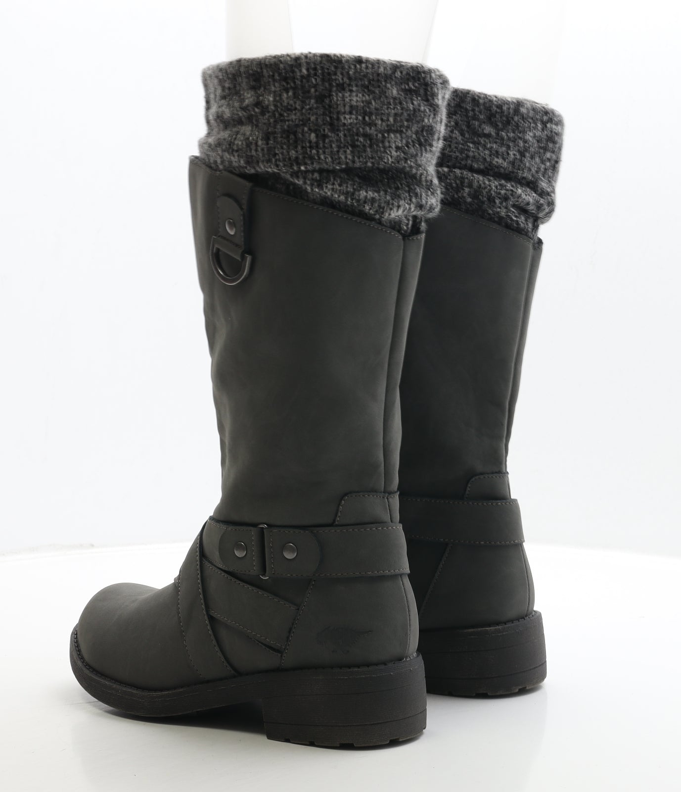 Rocket Dog Womens Grey Leather Biker Boot UK 5 38