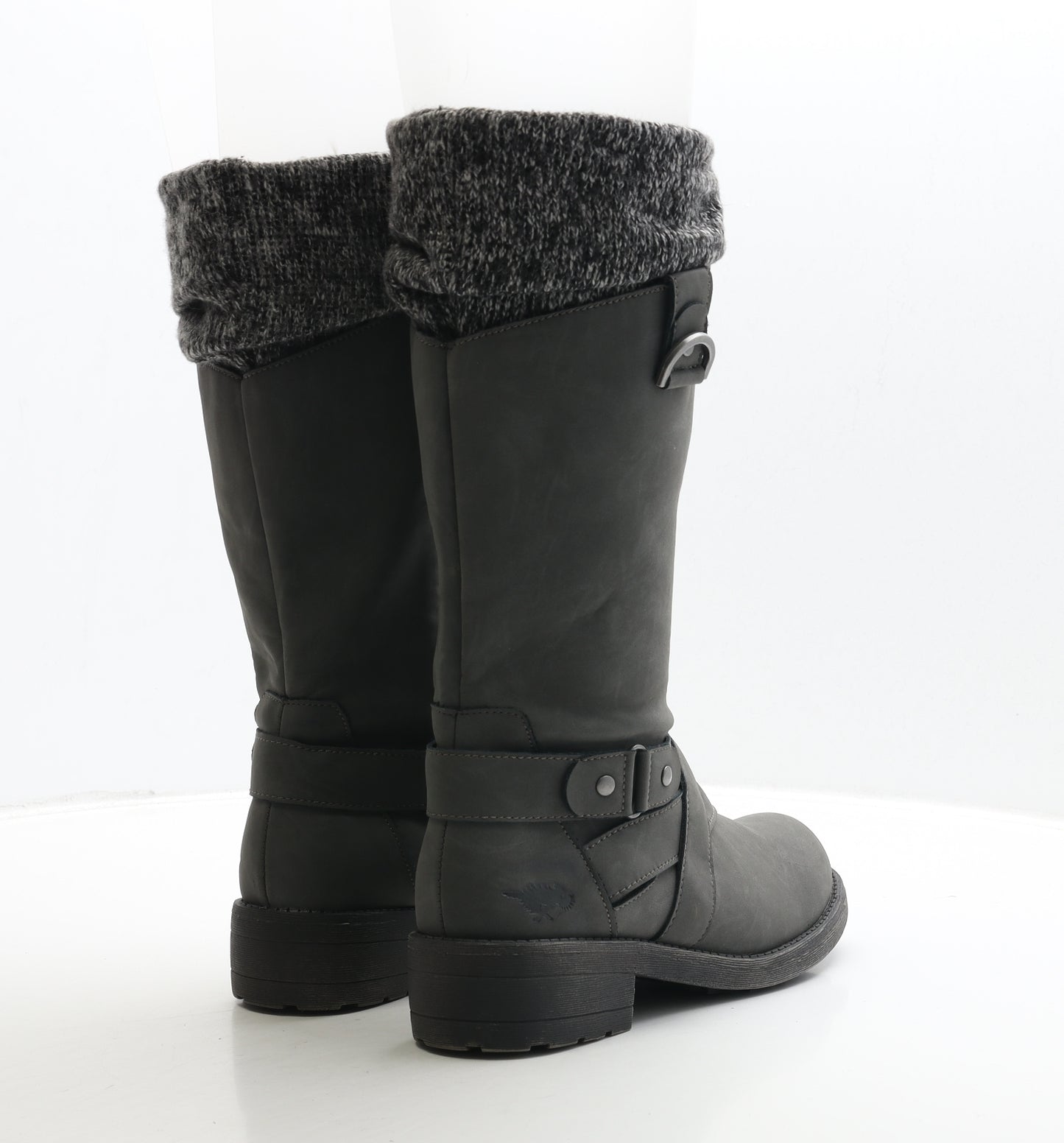 Rocket Dog Womens Grey Leather Biker Boot UK 5 38