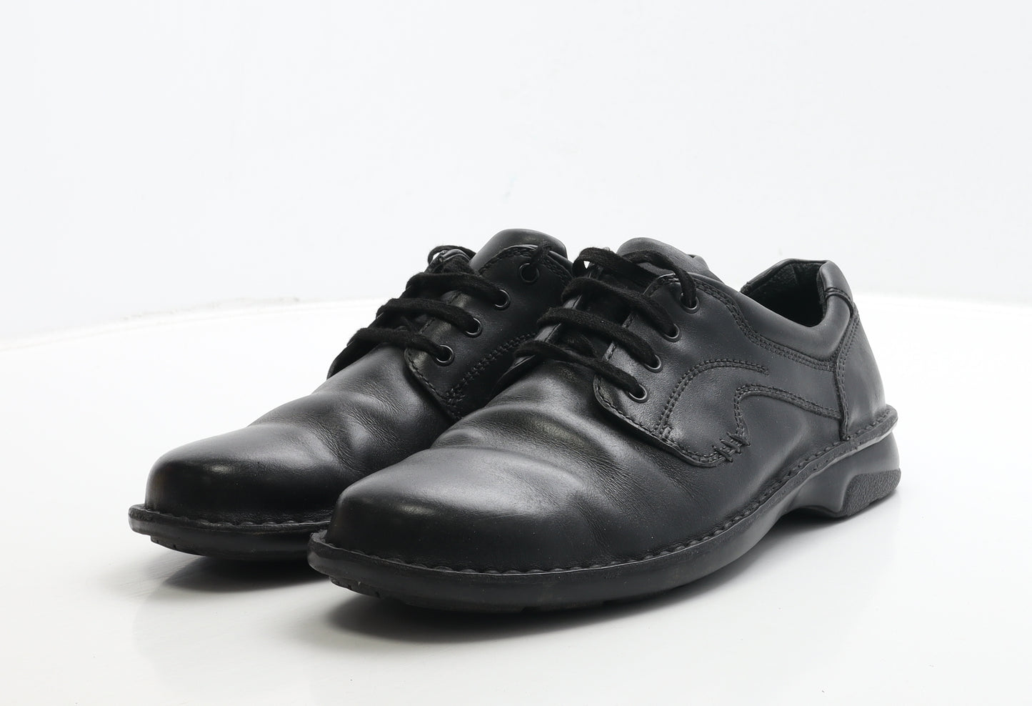 Clarks Mens Black Leather Boat Shoe Casual UK 8.5 - Wide Fit