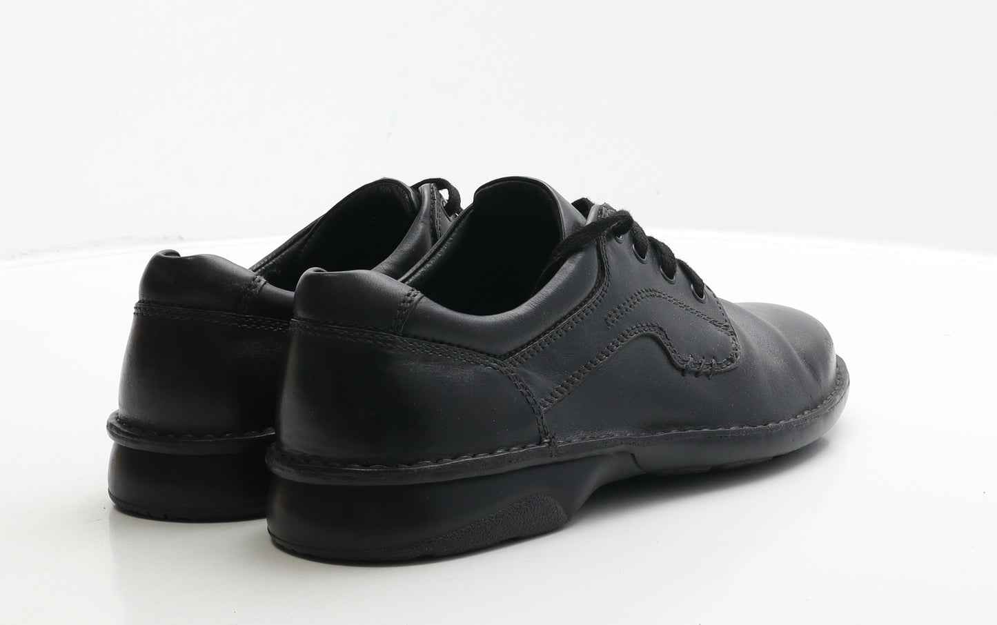 Clarks Mens Black Leather Boat Shoe Casual UK 8.5 - Wide Fit