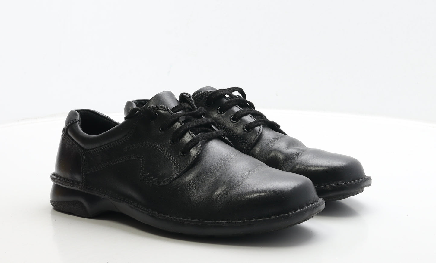 Clarks Mens Black Leather Boat Shoe Casual UK 8.5 - Wide Fit