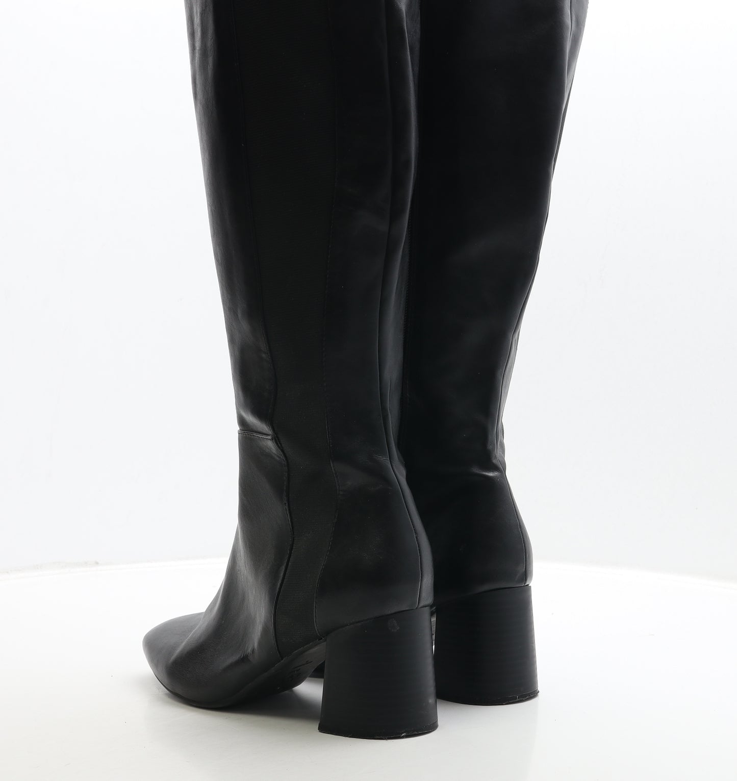 New Look Womens Black Leather Bootie Boot UK 7 40