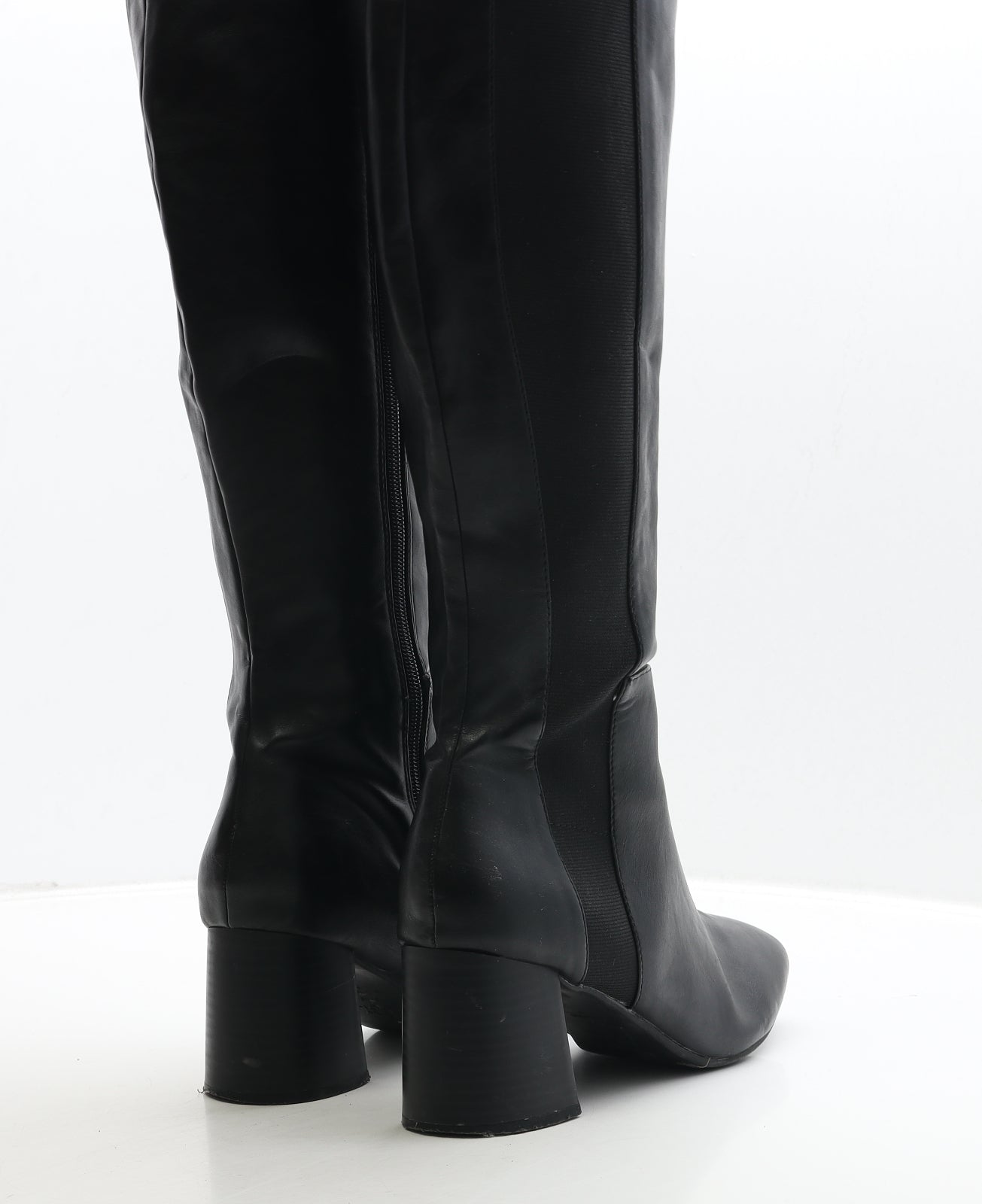 New Look Womens Black Leather Bootie Boot UK 7 40