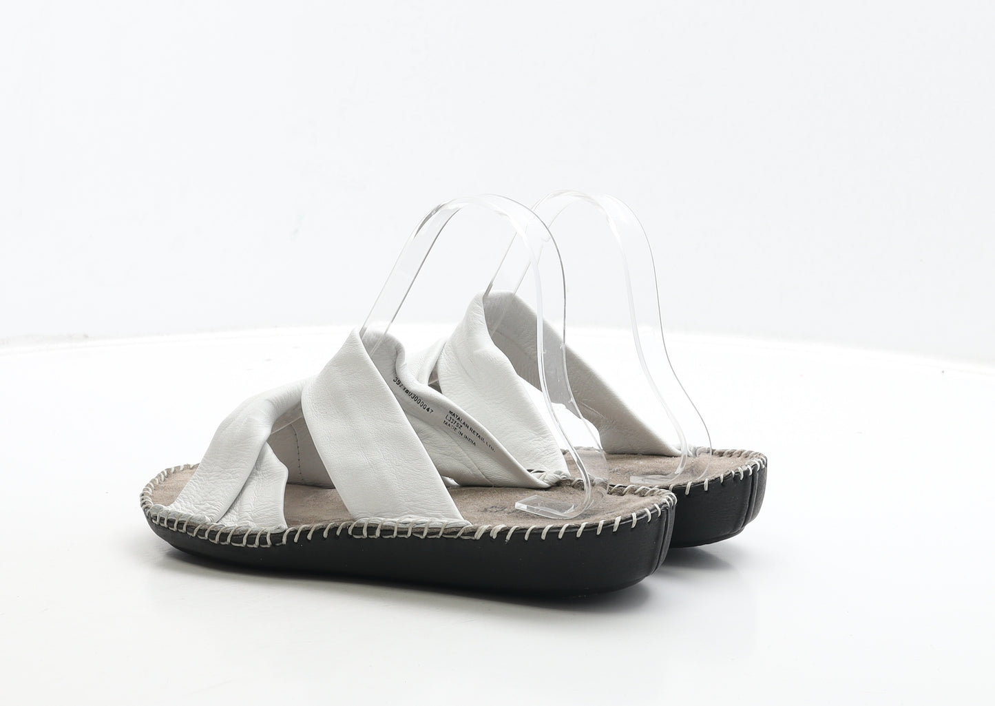Soleflex Womens White Leather Slip On Sandal UK 6 39