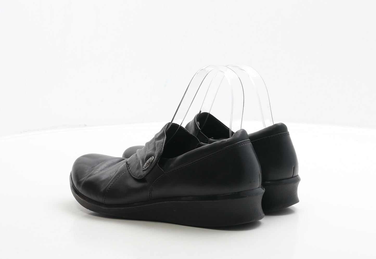 Clarks Womens Black Leather Slip On Flat UK 5 38