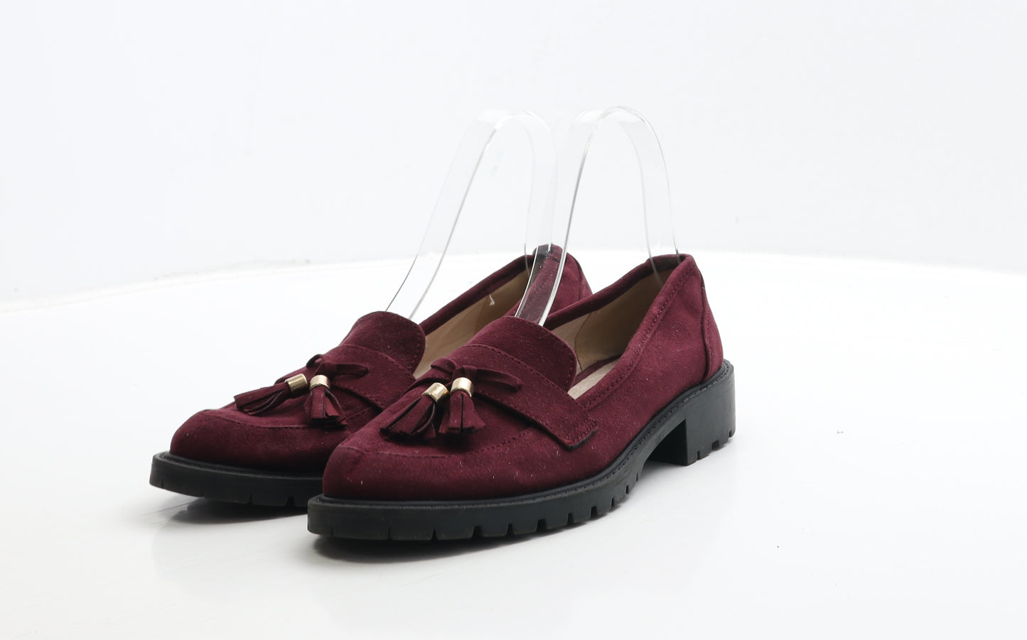 Primark Womens Red Suede Loafer Casual UK 4 37