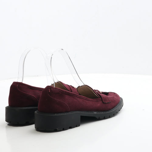Primark Womens Red Suede Loafer Casual UK 4 37
