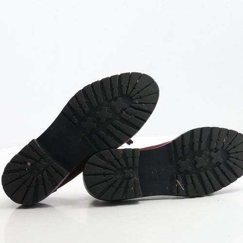 Primark Womens Red Suede Loafer Casual UK 4 37