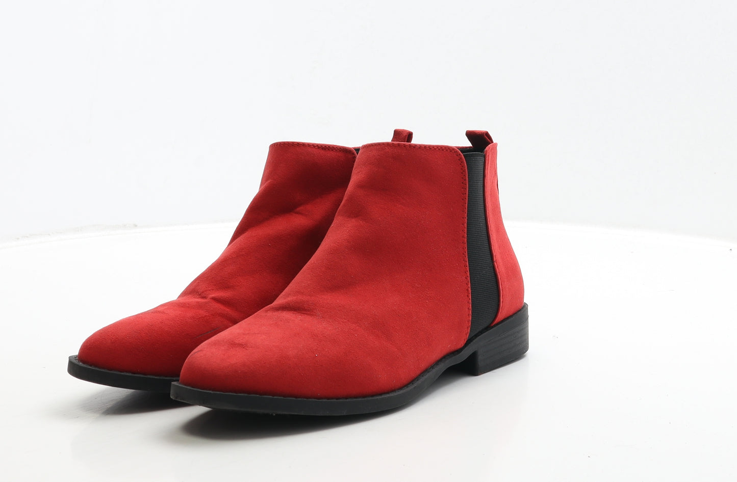 Primark Womens Red Suede Chelsea Boot UK 5 38