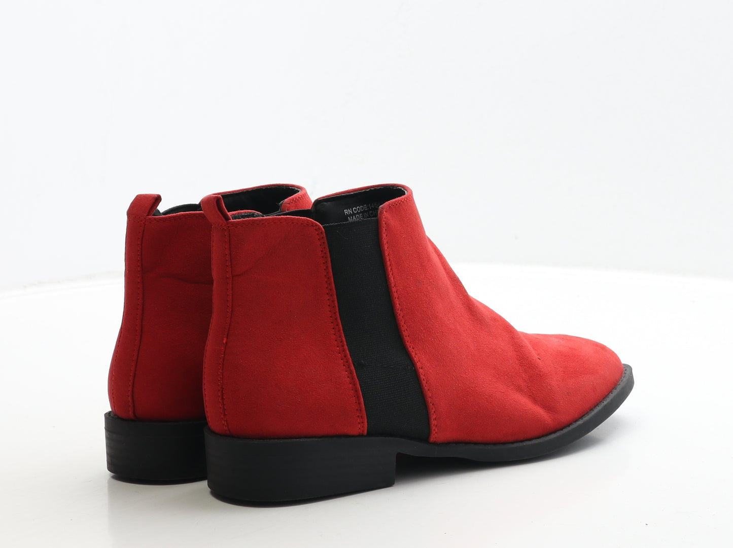 Primark Womens Red Suede Chelsea Boot UK 5 38