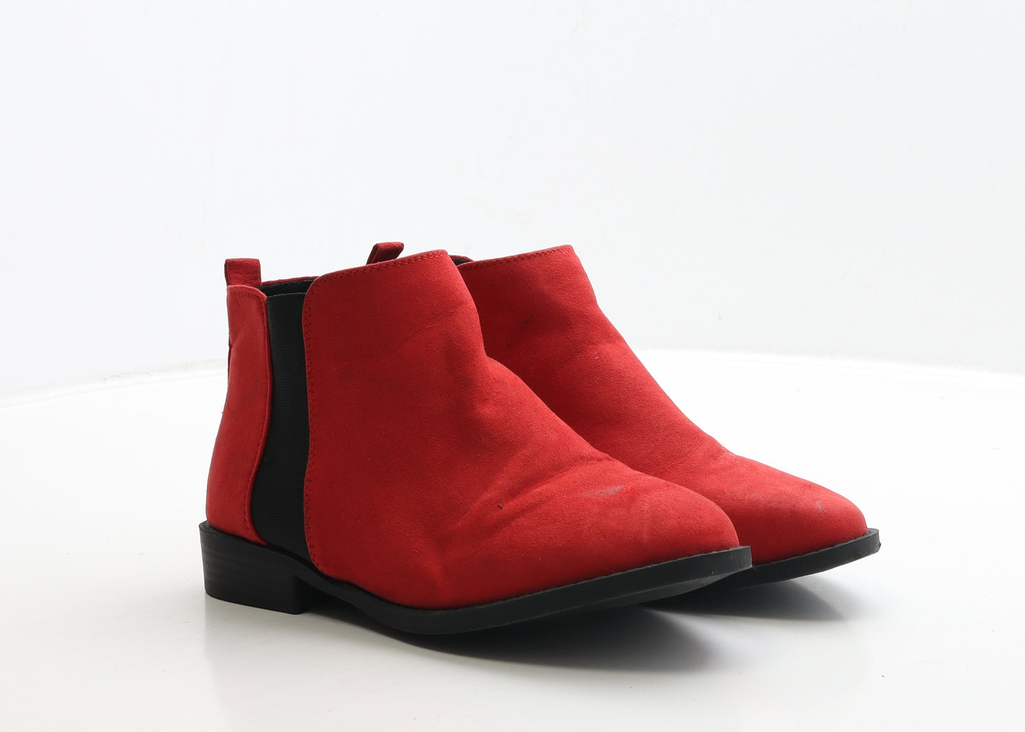 Primark Womens Red Suede Chelsea Boot UK 5 38
