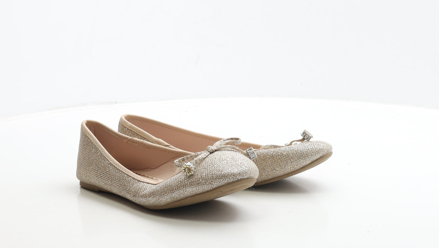 Primark Womens Gold Polyester Ballet Flat UK 6 39