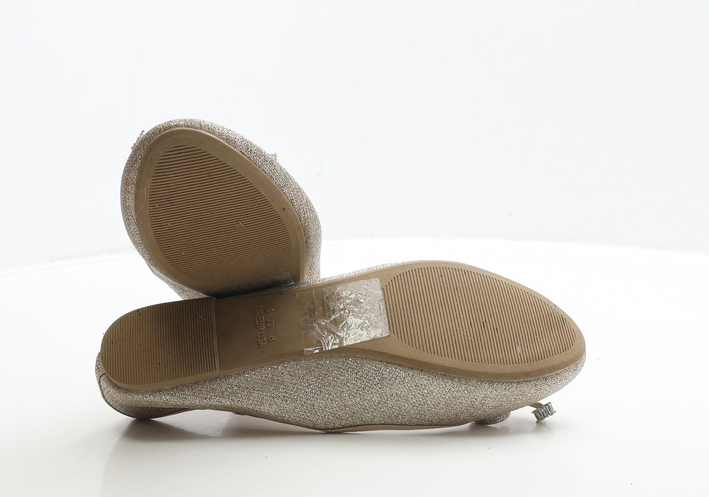 Primark Womens Gold Polyester Ballet Flat UK 6 39