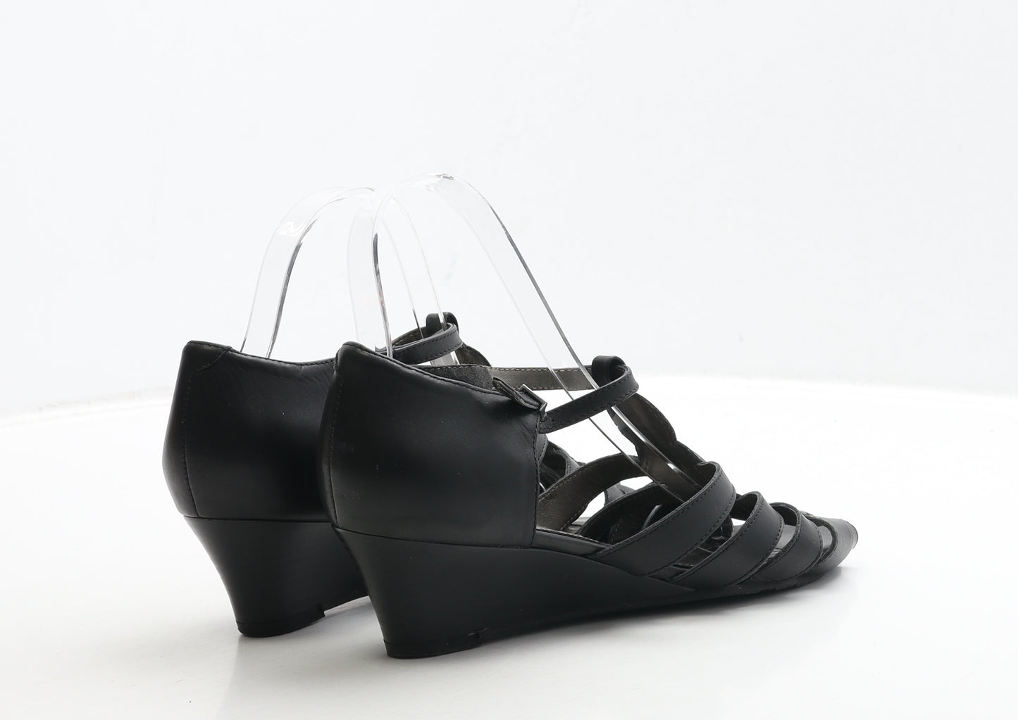 Hotter Womens Black Leather Gladiator Sandal UK 6.5