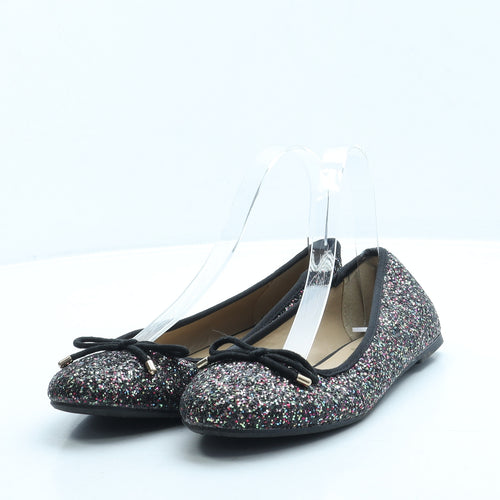 George Womens Black Polyester Ballet Flat UK 4 37