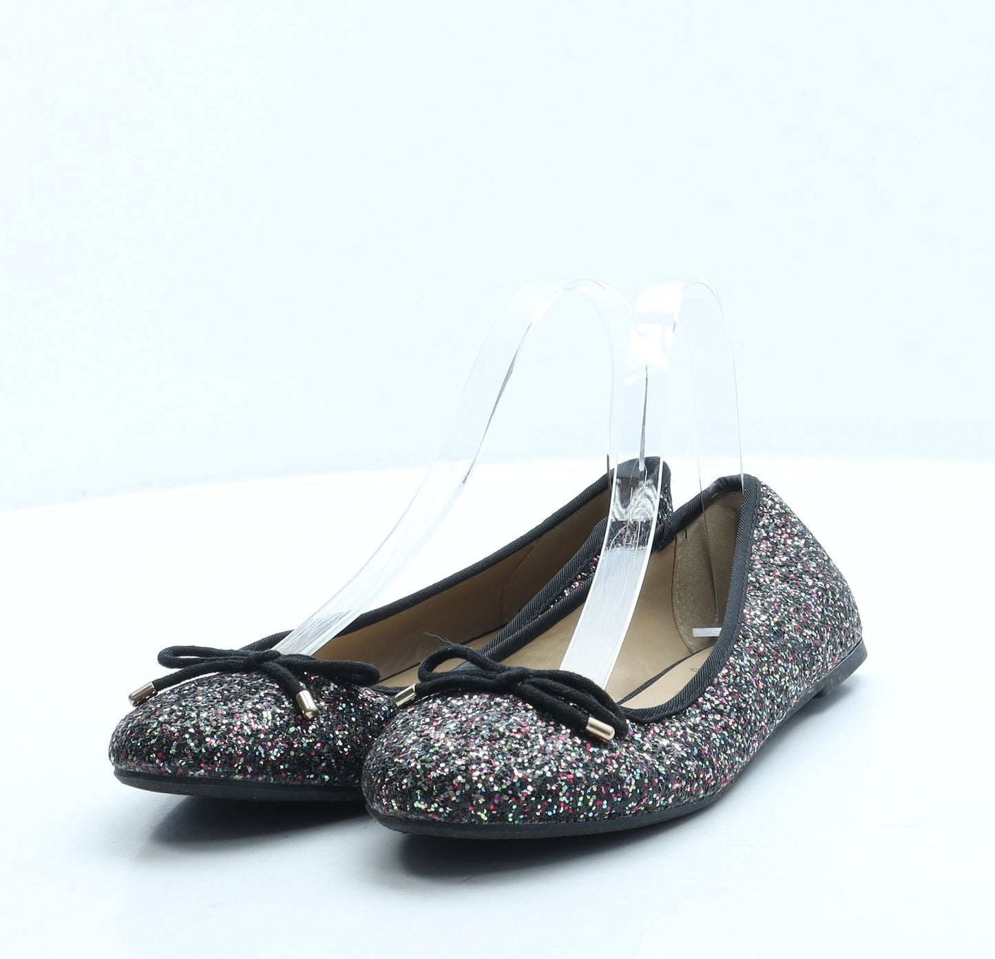 George Womens Black Polyester Ballet Flat UK 4 37