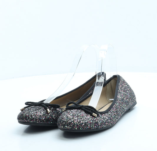 George Womens Black Polyester Ballet Flat UK 4 37