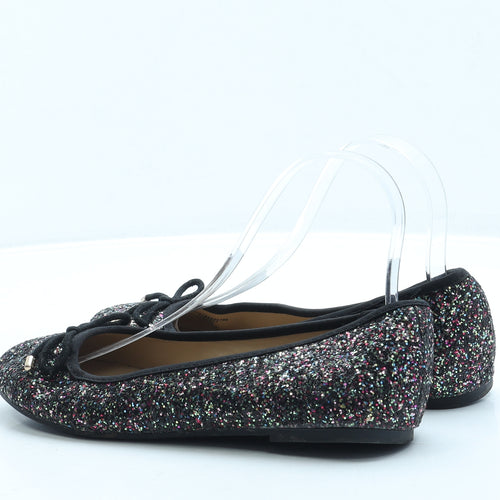 George Womens Black Polyester Ballet Flat UK 4 37