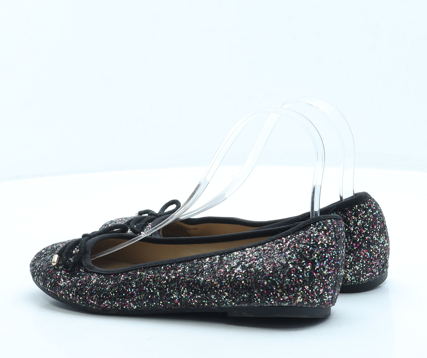 George Womens Black Polyester Ballet Flat UK 4 37