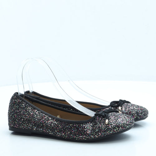 George Womens Black Polyester Ballet Flat UK 4 37