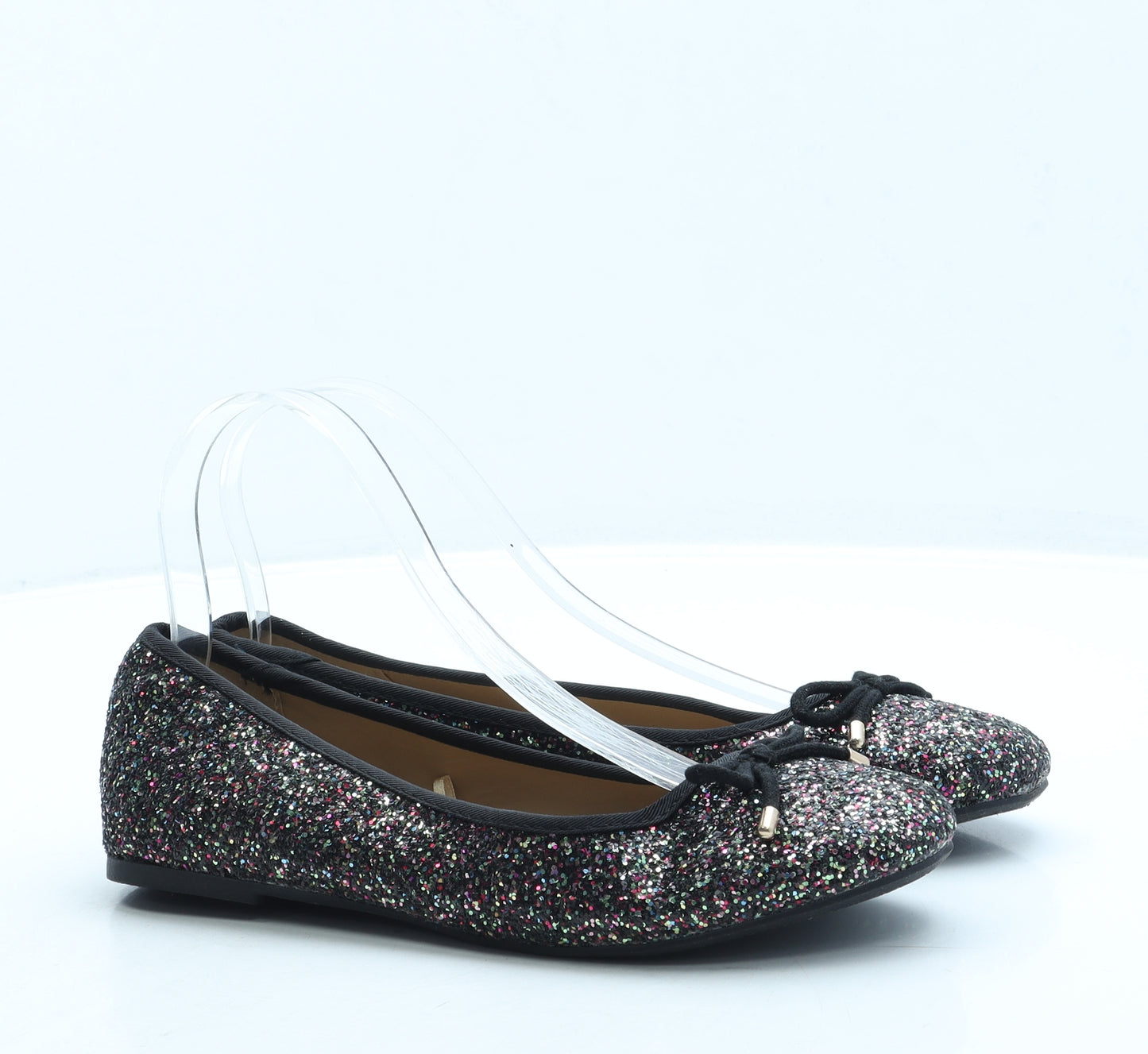 George Womens Black Polyester Ballet Flat UK 4 37