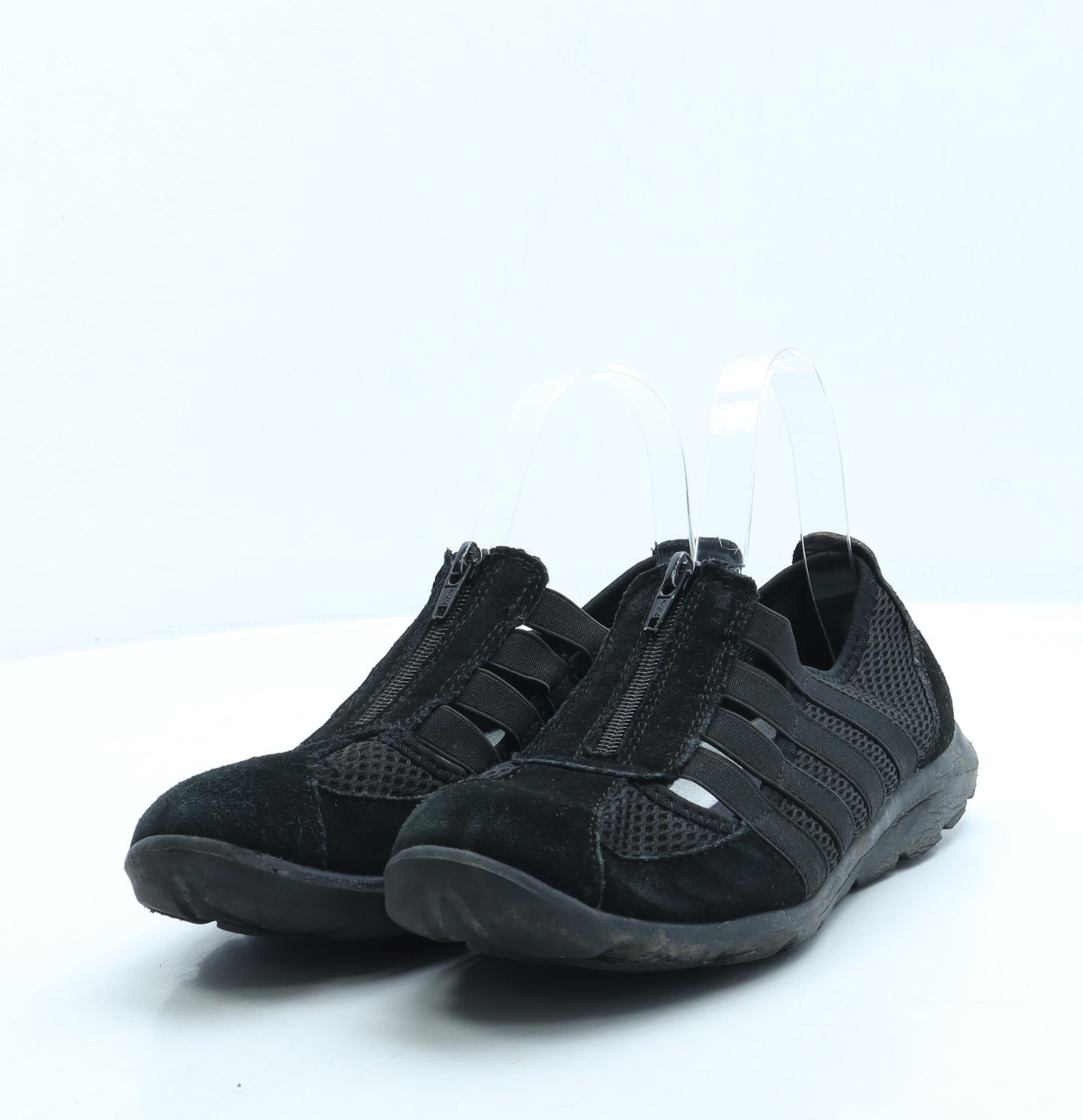 Pavers Womens Black Polyester Slip On Flat UK 5 38