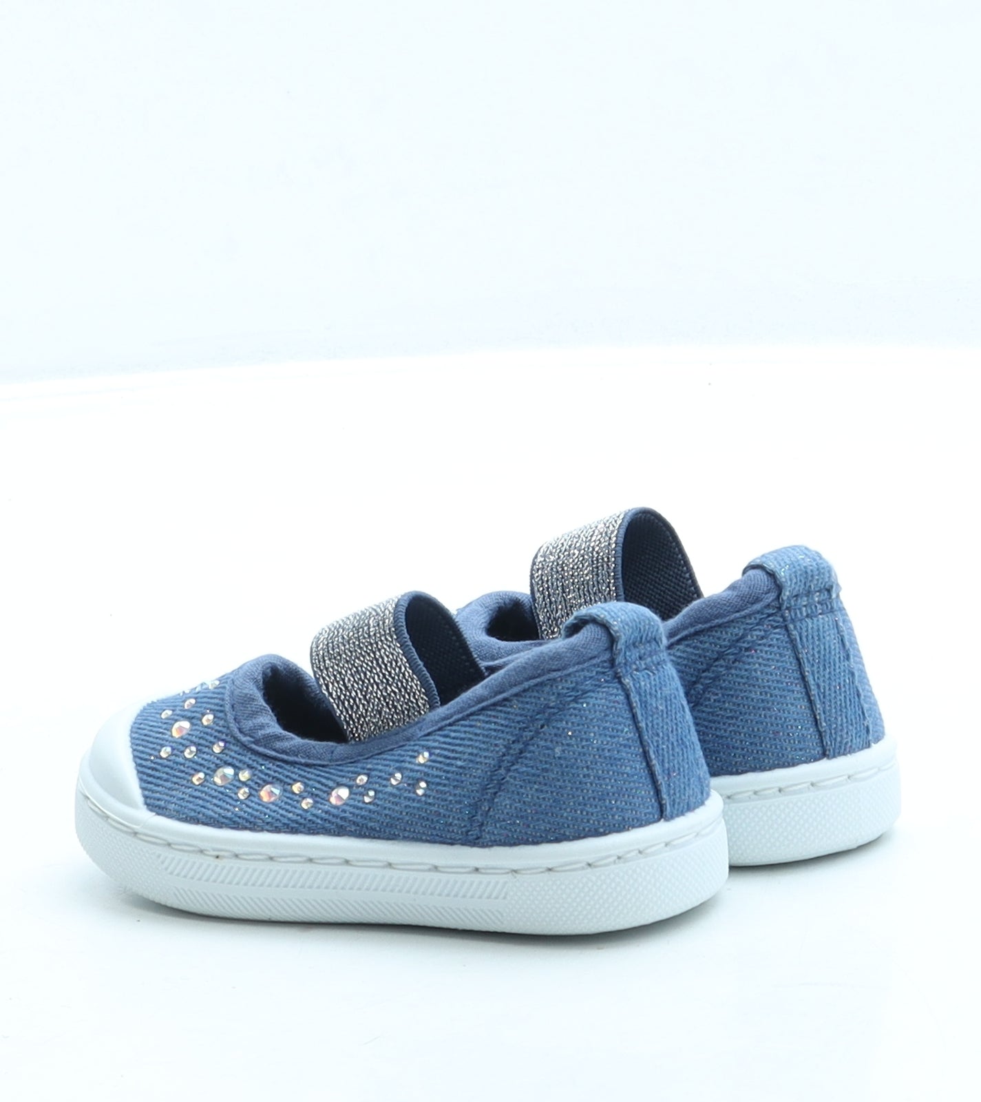 F&F Girls Blue Polyester Slip On Flat UK 3 19