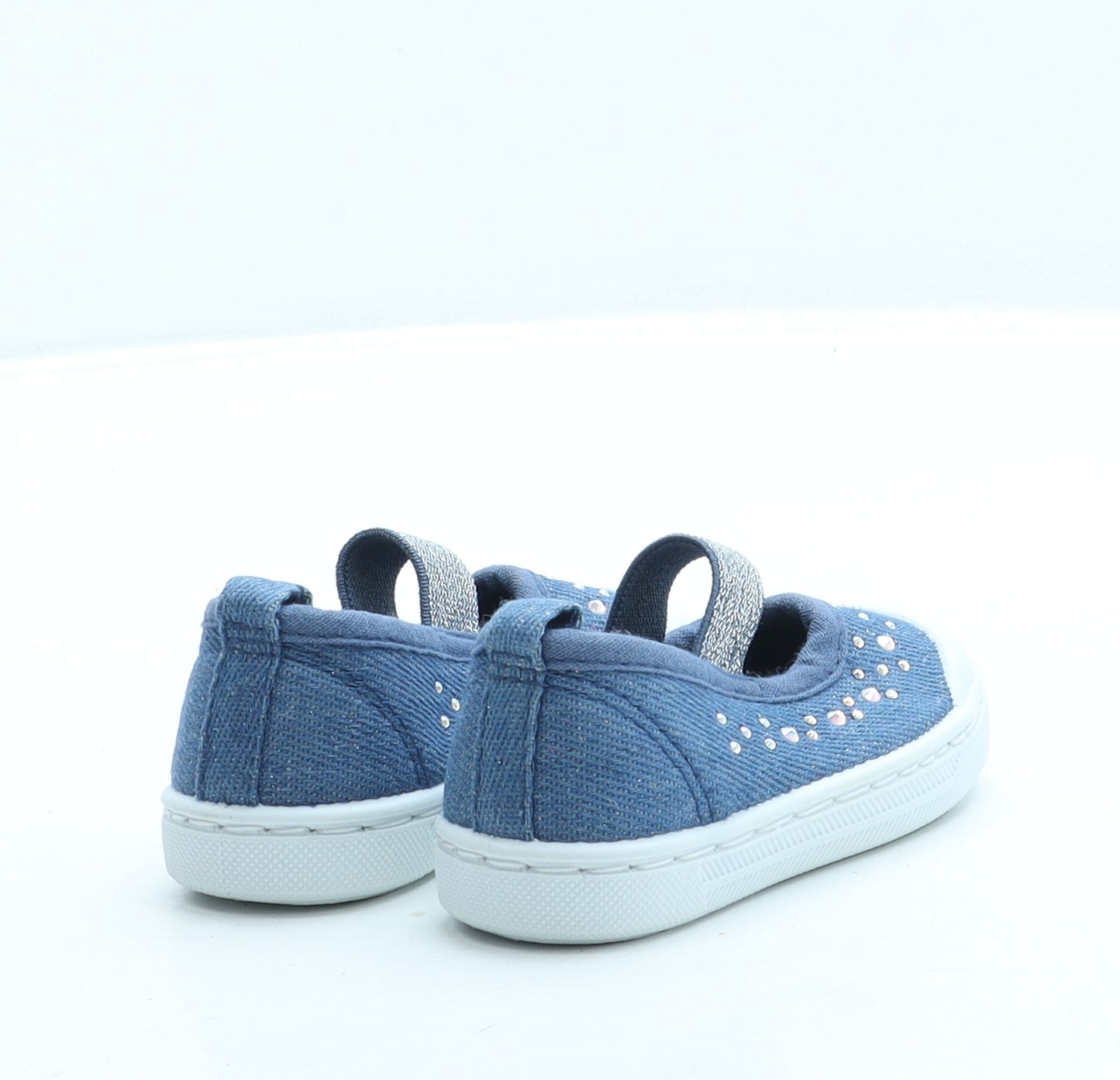 F&F Girls Blue Polyester Slip On Flat UK 3 19