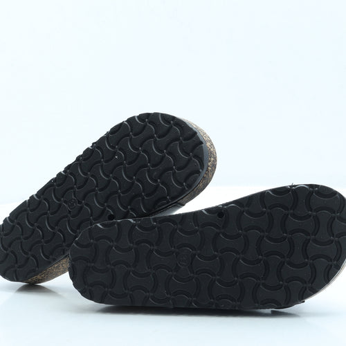 Liyuan Womens Black Leather Slip On Sandal UK 4 37