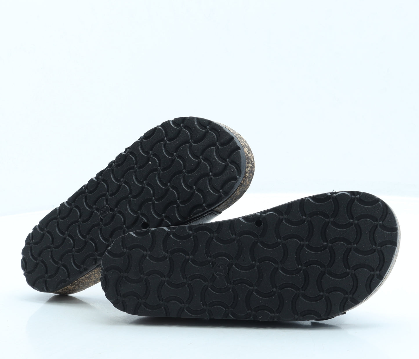 Liyuan Womens Black Leather Slip On Sandal UK 4 37