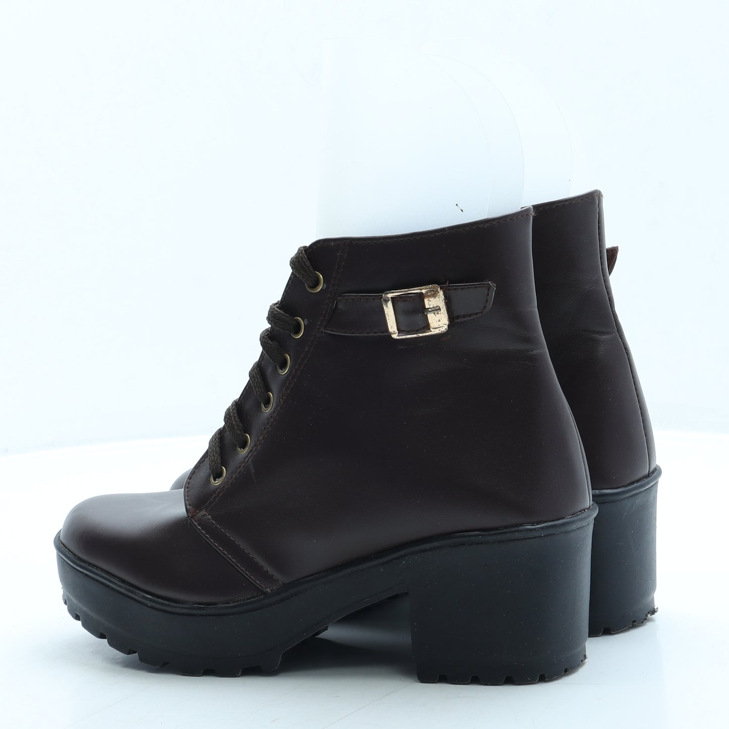 Preworn Womens Brown Leather Bootie Boot UK 6 39