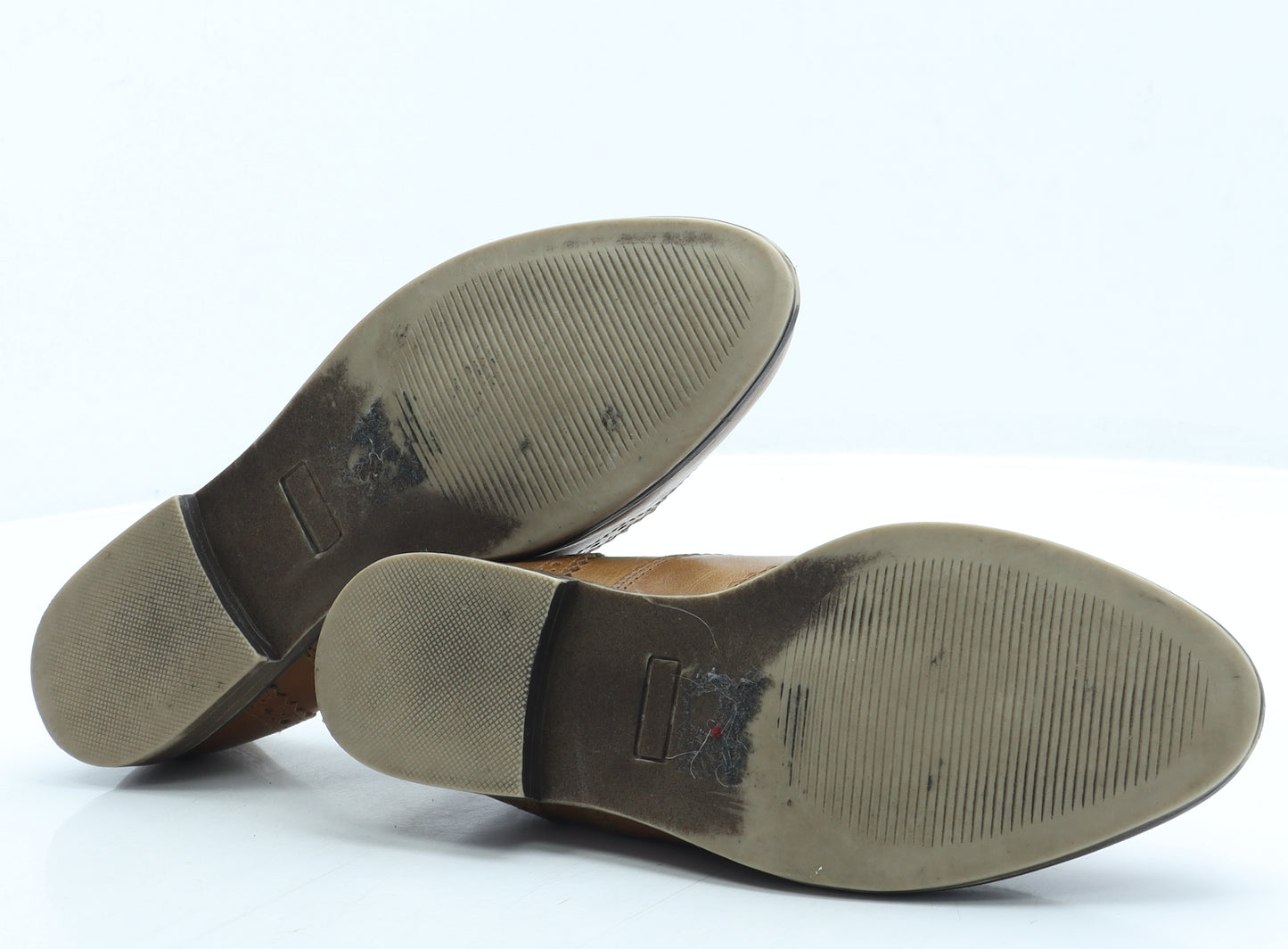 New Look Womens Brown Leather Flat UK 5 38 - Brogue style