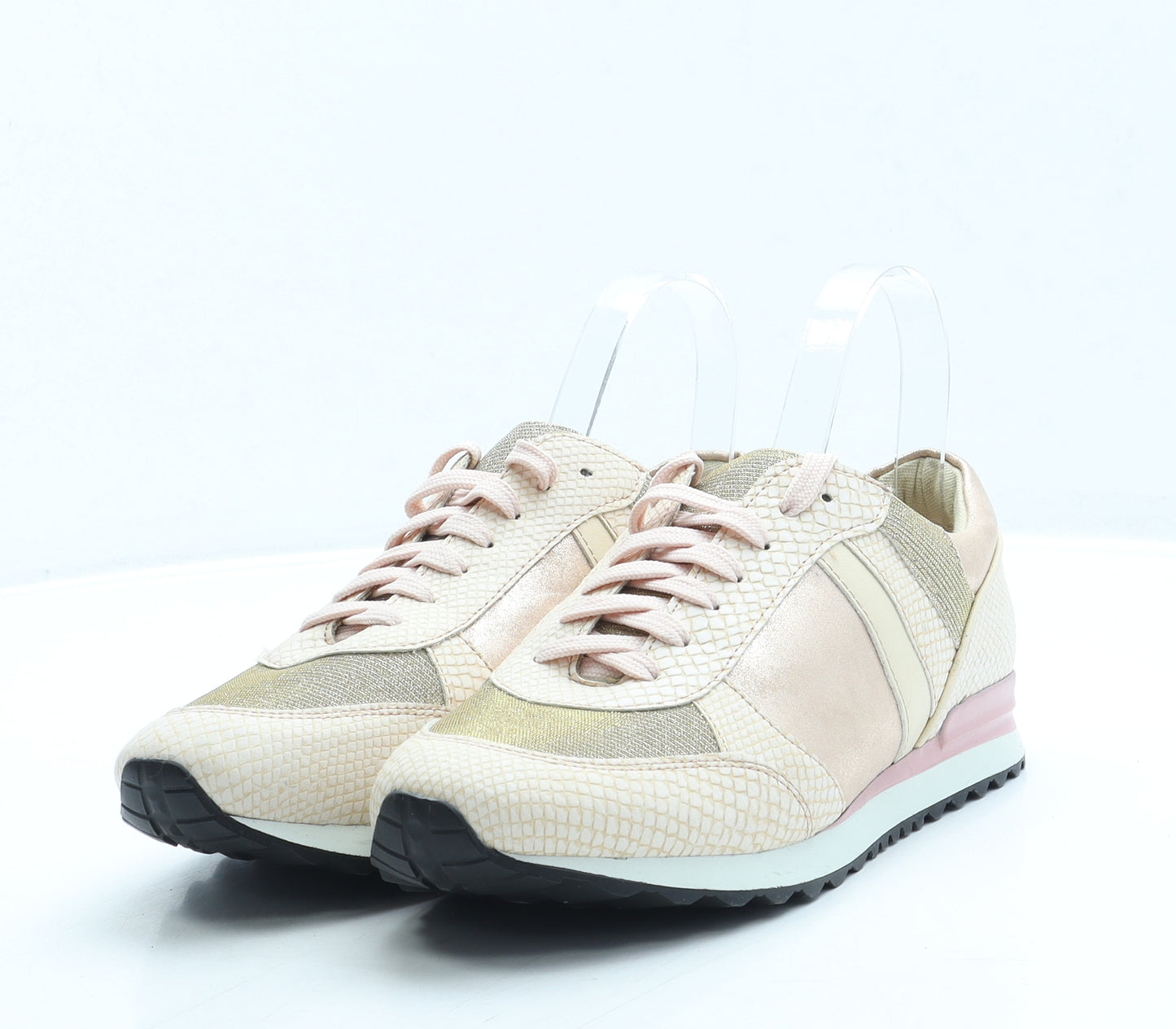 Poelman Womens Pink Polyester Trainer UK 5