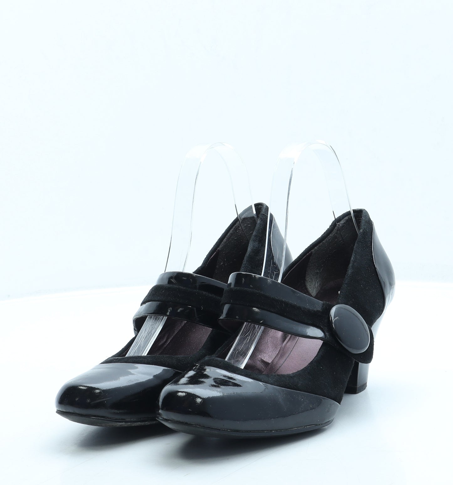 Clarks Womens Black Leather Court Heel UK 5