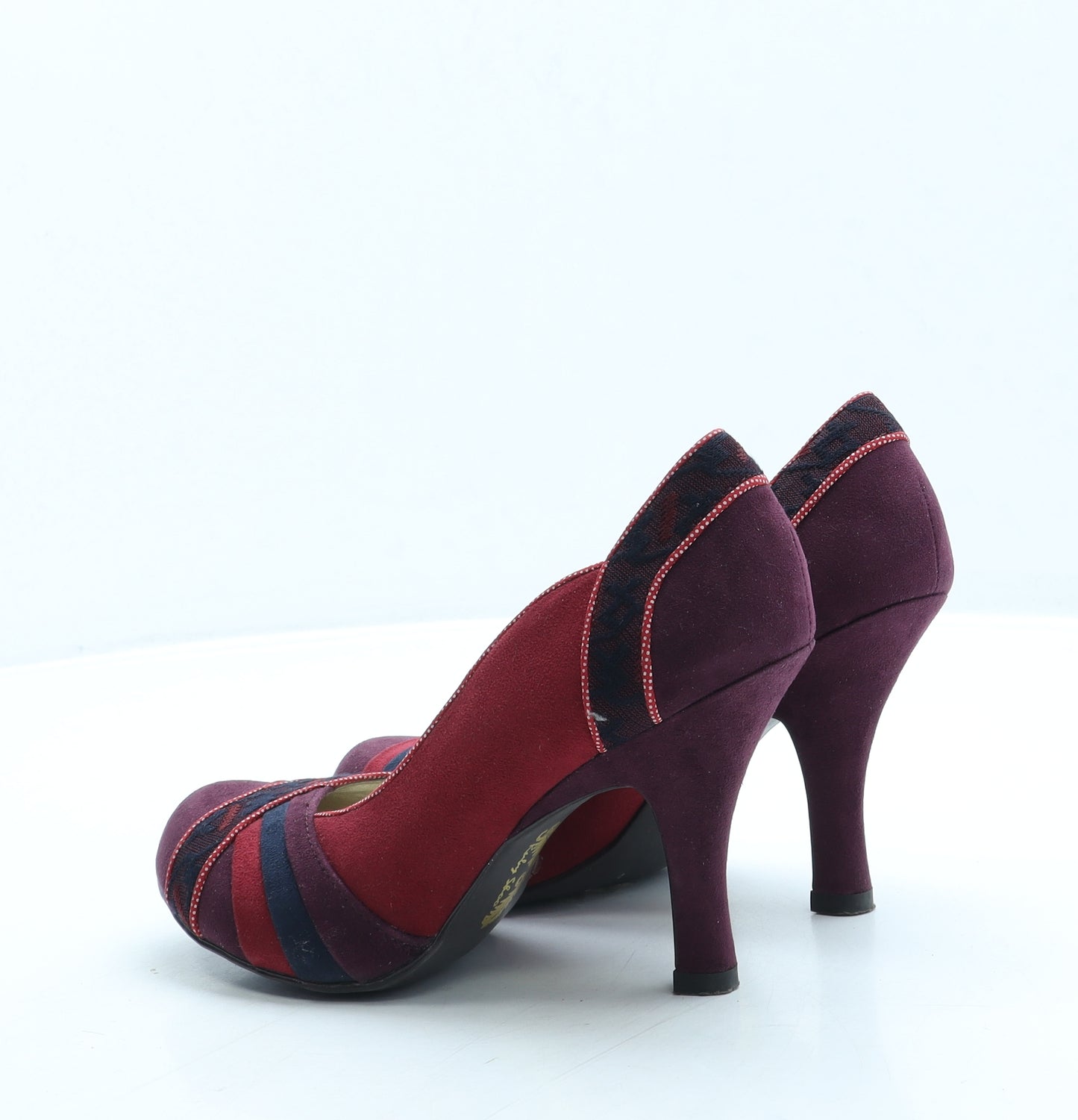 Ruby Shoo Womens Red Colourblock Suede Court Heel UK 4 37