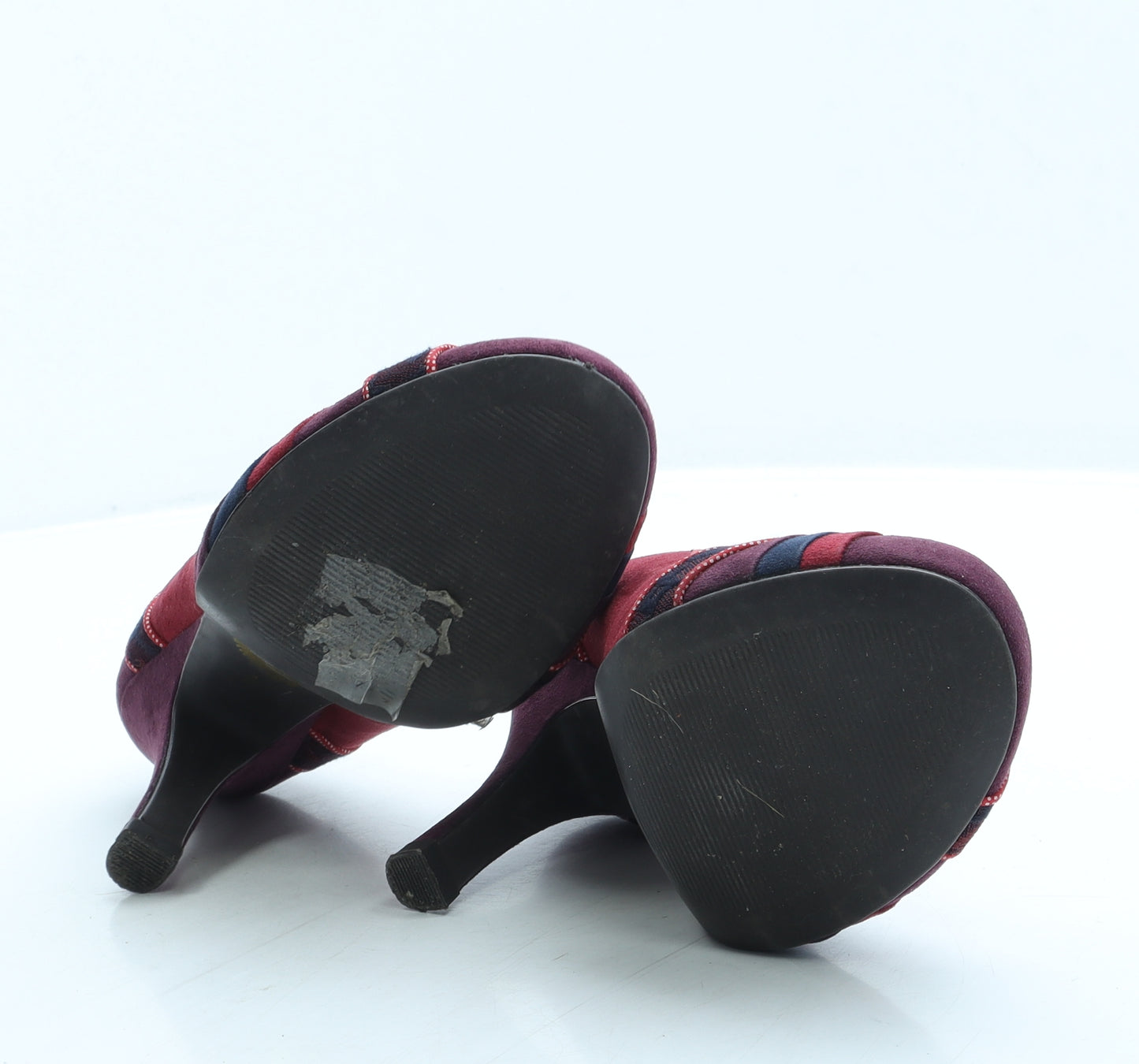 Ruby Shoo Womens Red Colourblock Suede Court Heel UK 4 37