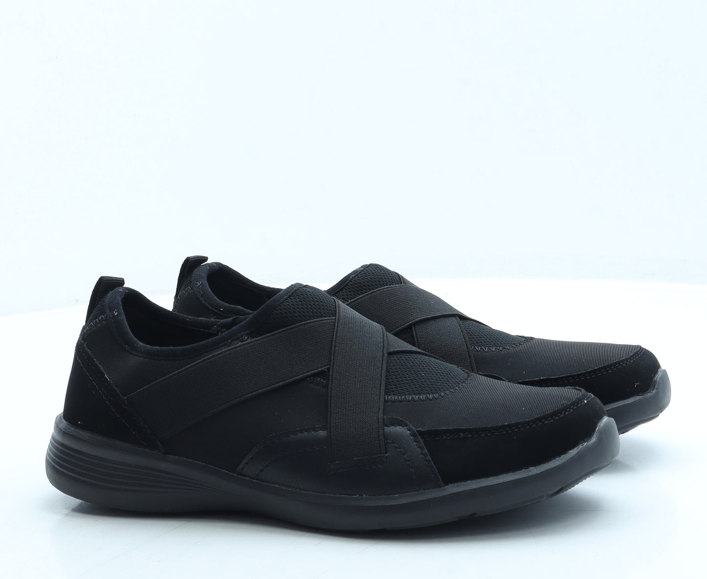 TU Womens Black Polyester Slip On Flat UK 6