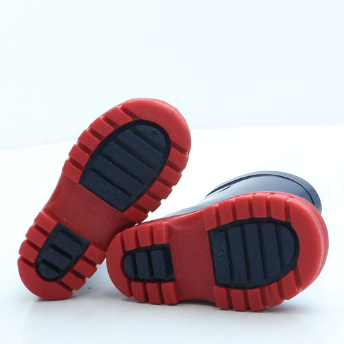 Preworn Boys Blue Rubber Wellies Boot UK 4 - Forklift Truck