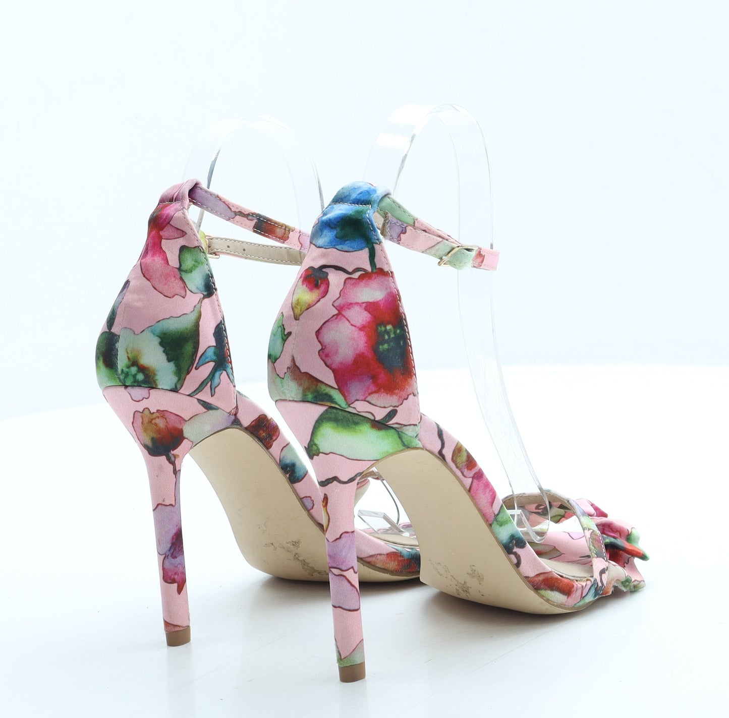 River Island Womens Pink Polyester Strappy Heel UK 4 37