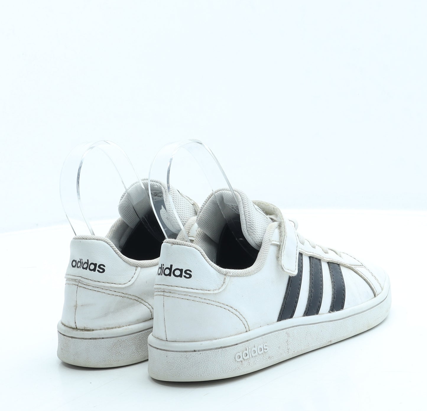 adidas Boys White Leather Trainer UK 2 34