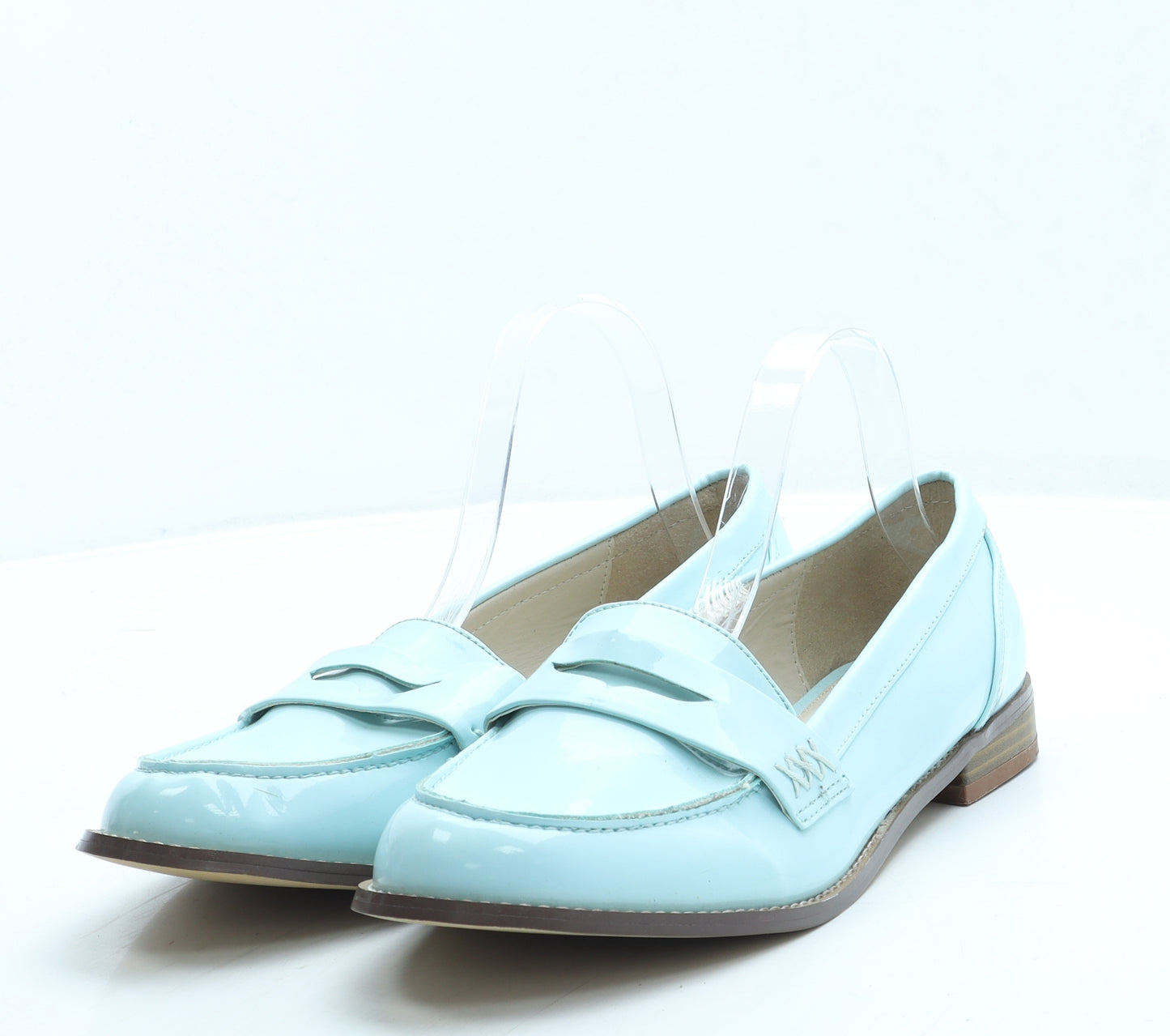 Redherring Womens Blue Leather Loafer Flat UK 7 40