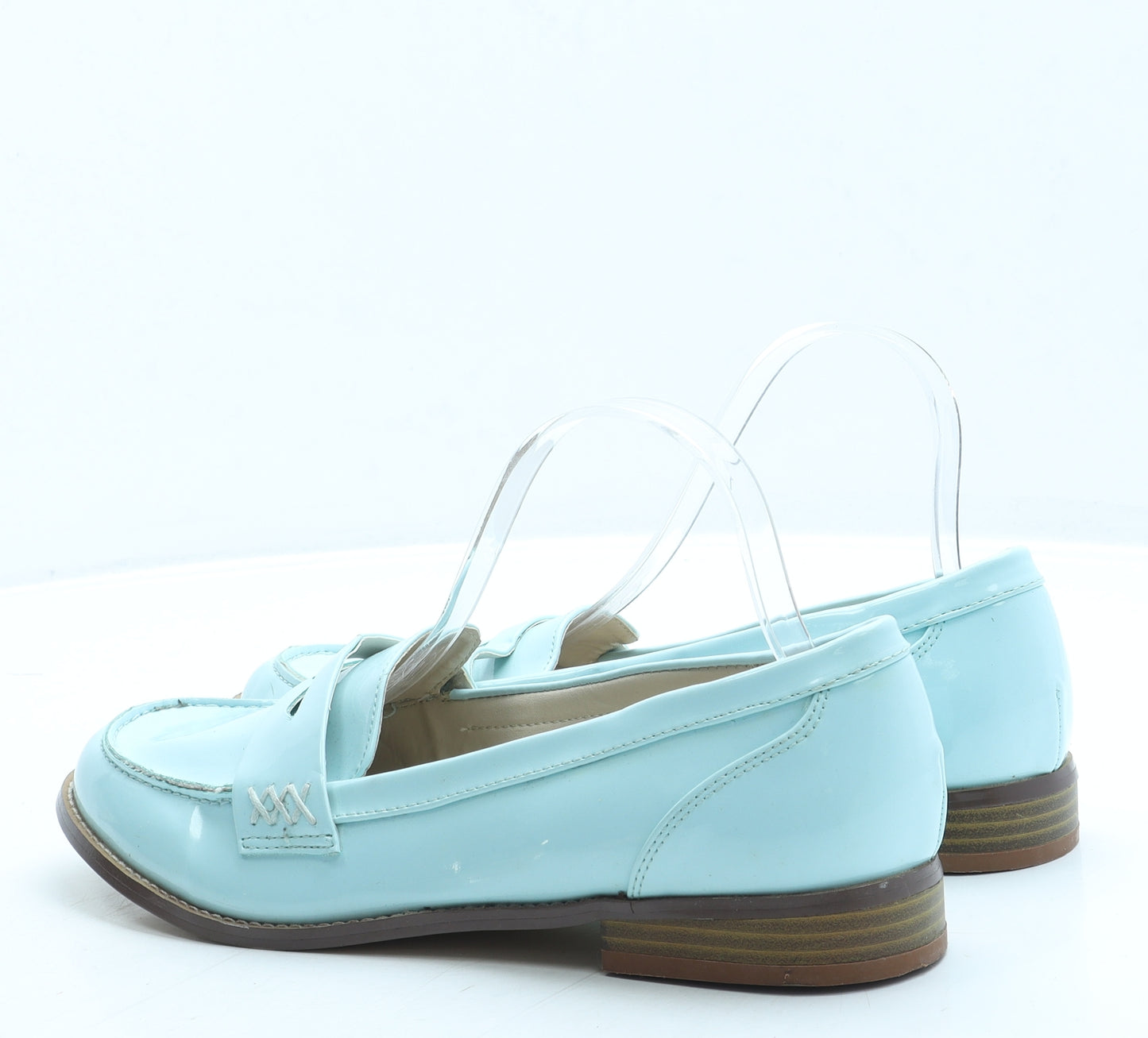 Redherring Womens Blue Leather Loafer Flat UK 7 40