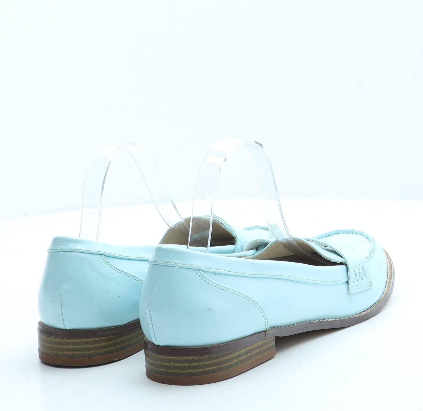 Redherring Womens Blue Leather Loafer Flat UK 7 40