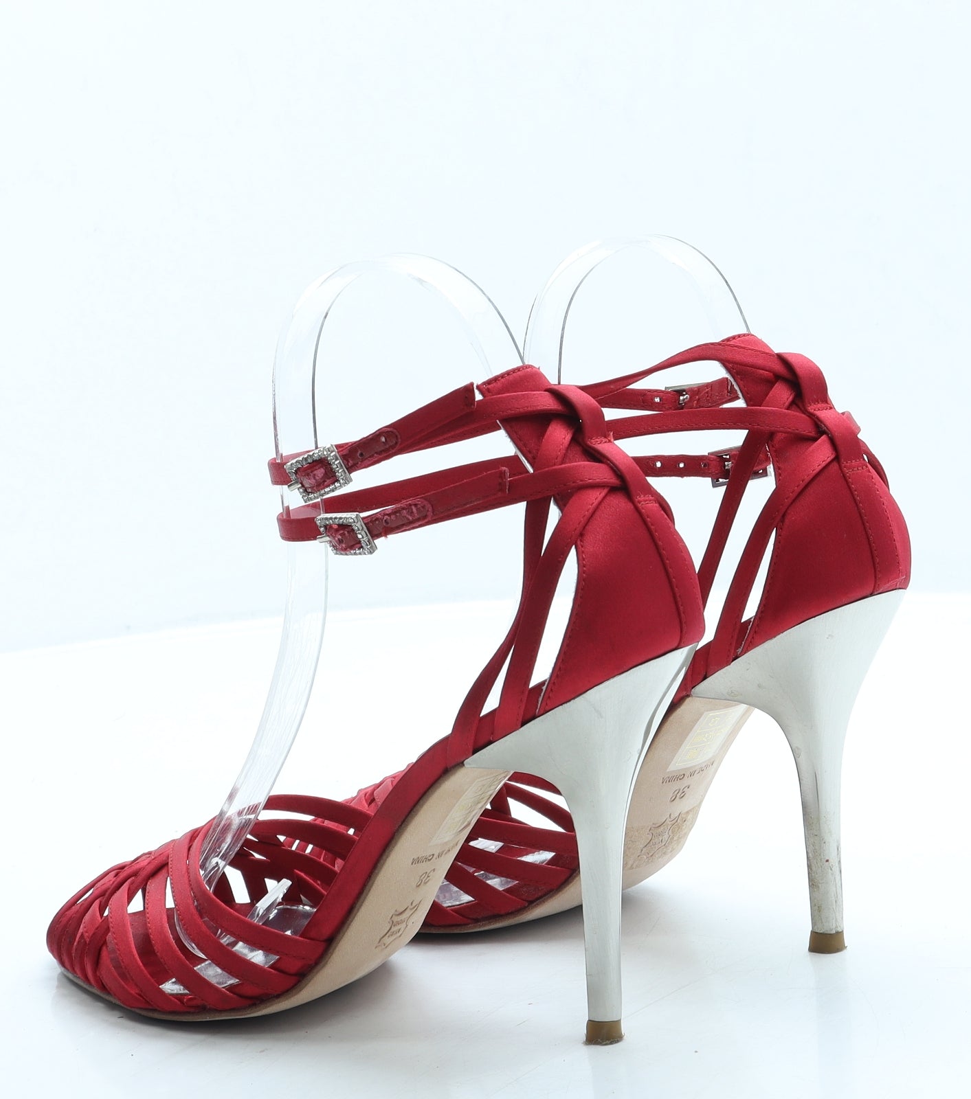 Karen Millen Womens Red Polyester Strappy Heel UK 5 38
