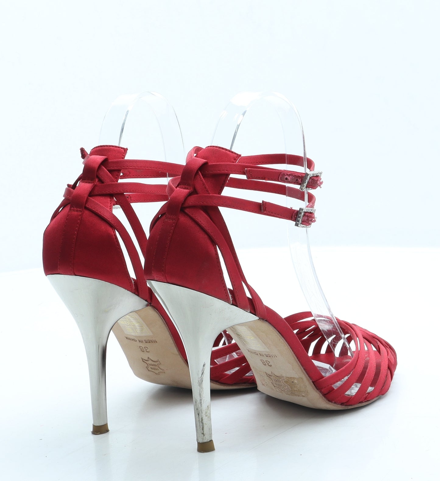 Karen Millen Womens Red Polyester Strappy Heel UK 5 38