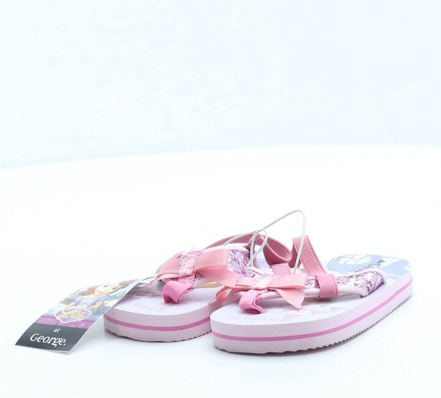 George Girls Purple Polyester Slingback Sandal UK 4 21 - Princess Sofia