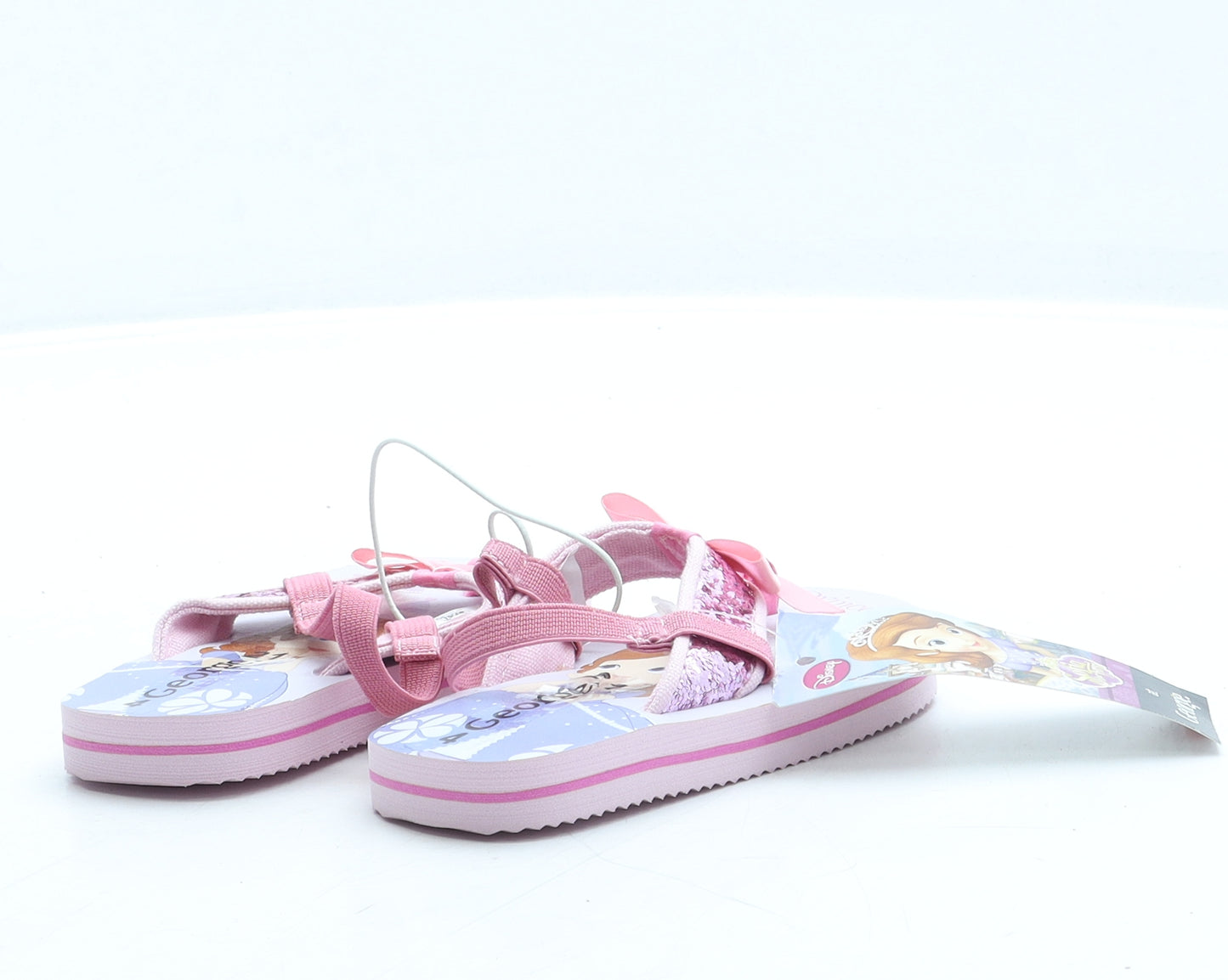 George Girls Purple Polyester Slingback Sandal UK 4 21 - Princess Sofia