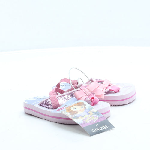 George Girls Purple Polyester Slingback Sandal UK 4 21 - Princess Sofia