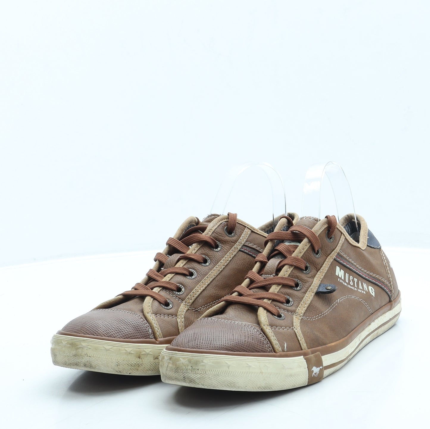 Mustang Mens Brown Leather Trainer UK 8 42