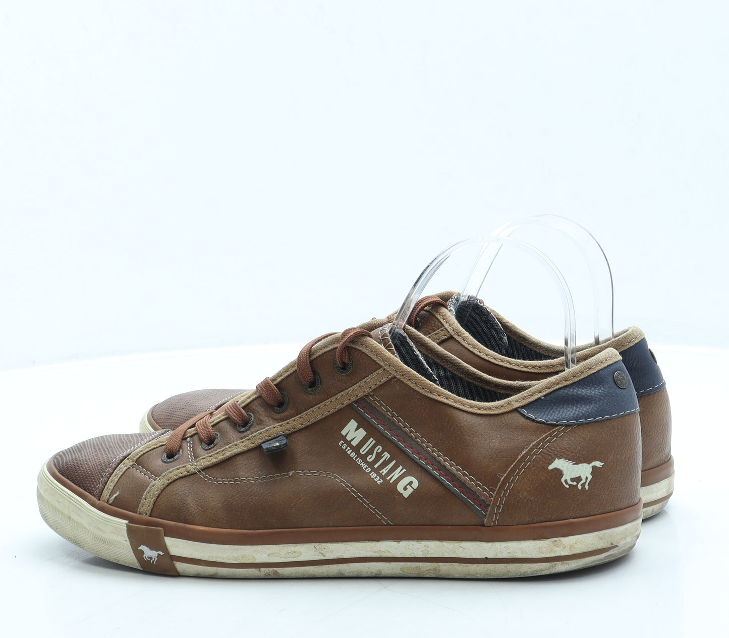 Mustang Mens Brown Leather Trainer UK 8 42